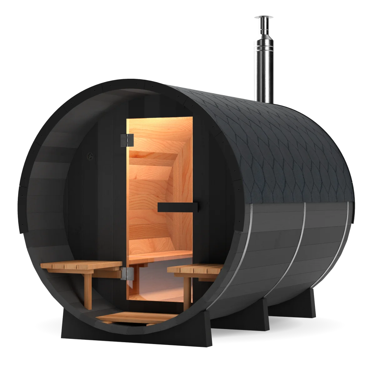 Black Cedar Barrel Sauna