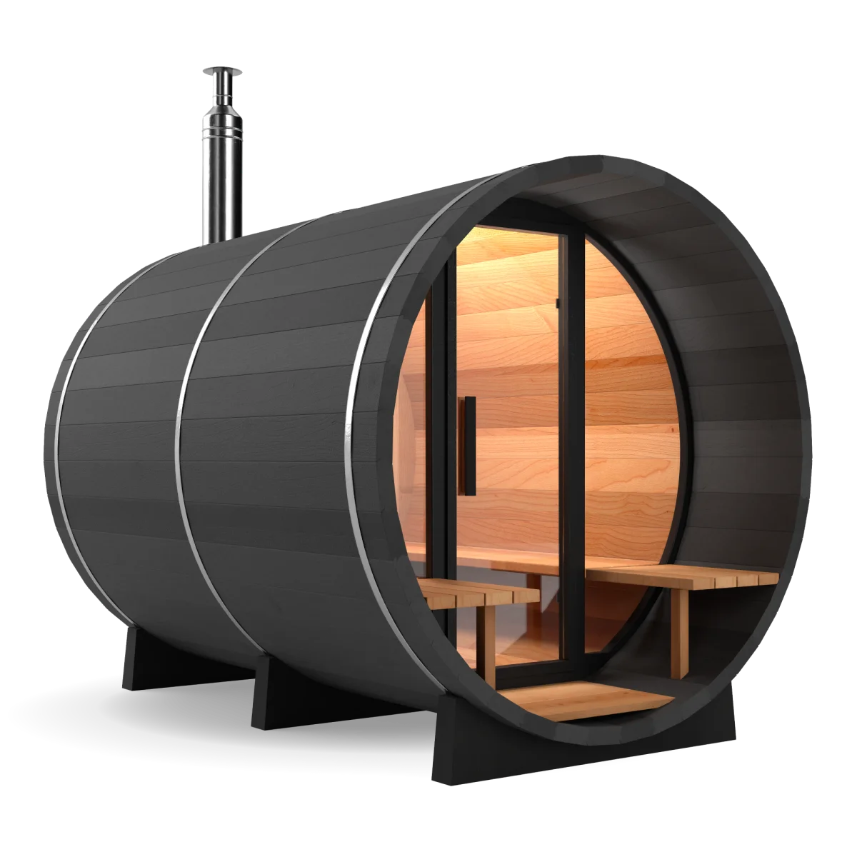 Black Cedar Barrel Sauna