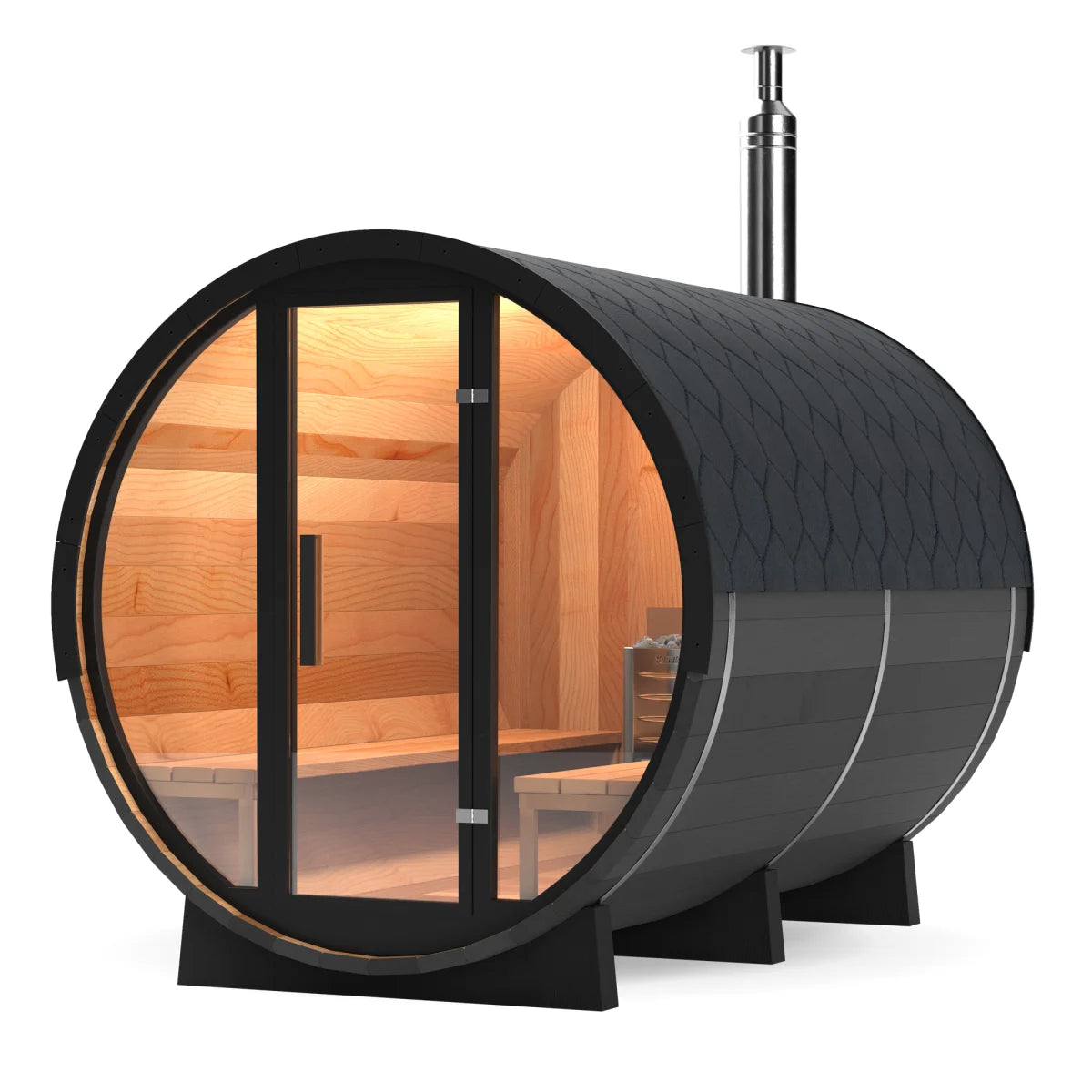 Black Cedar Barrel Sauna